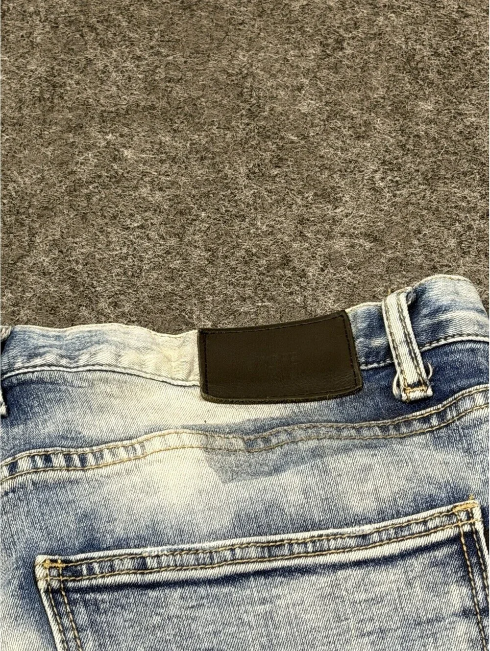 DOPE Men’s Biker Moto Jeans Light Wash Distressed Skinny Denim 34x32